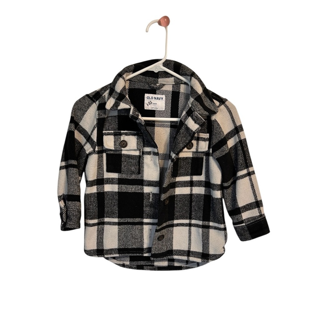 Old Navy Black and White Plaid Kids Shirt